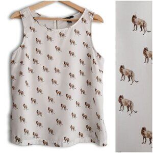 FOREVER 21 | Cheetah Print Light Tank Top Wild Cat Novelty Pattern Sz M Flawed